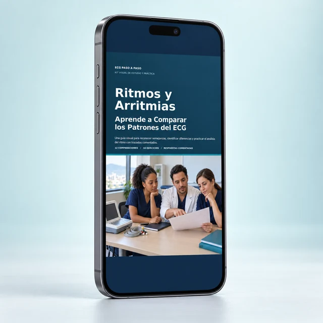 Ritmos y Arritmias: ebook presentado en un celular
