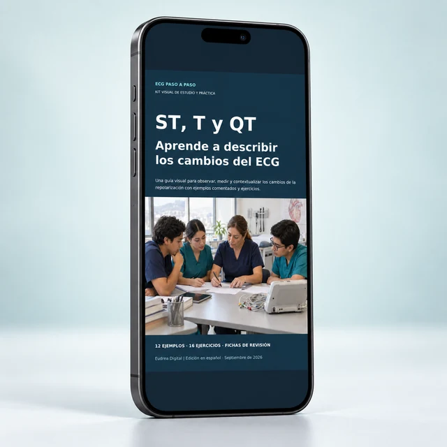 ST, T y QT: ebook presentado en un celular